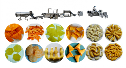 Jinan Eagle fried cereals bugles/Nachos snacks extruder machine production line
