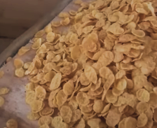 How do you manufacture corn flakes from extruder?