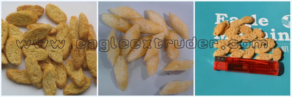 extruded mini bread croutons cutting machine