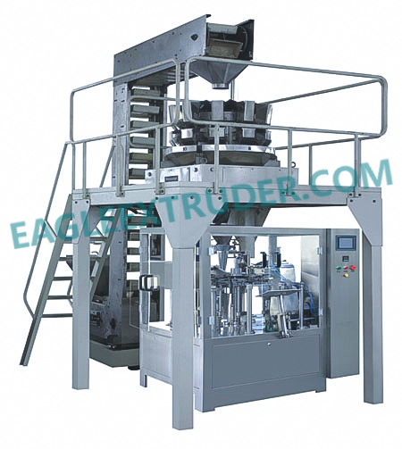 Granular peantus and chips packing machine for premade bags(such as zipper bags etc)