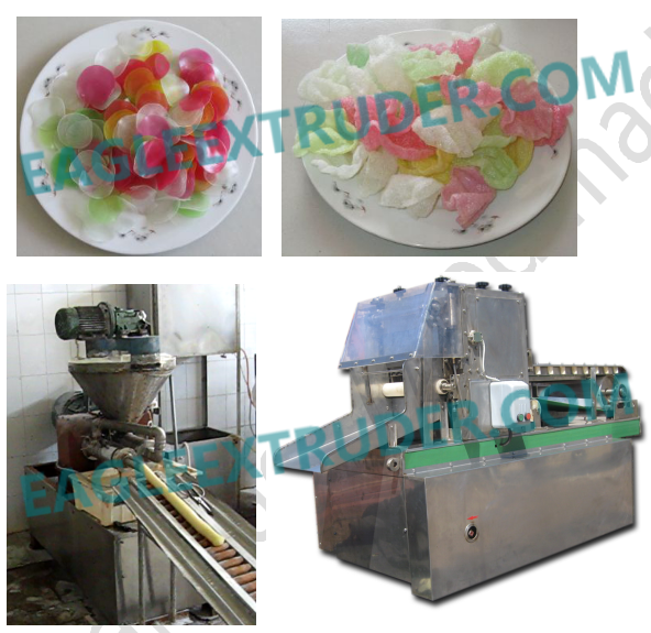 Prawn cracker round shape snack pellet machine