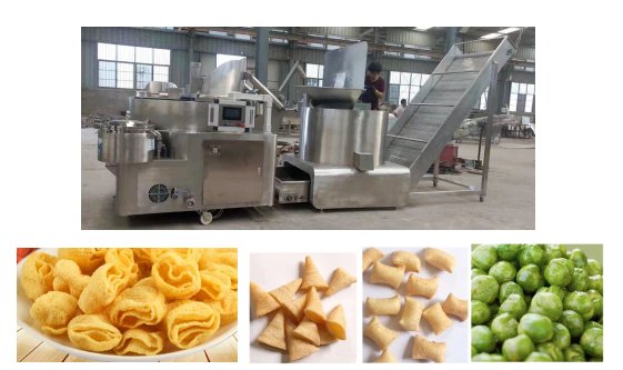 High capacity Batch fryer diesel oil or gas heating for potato chips| green peas, nuts| snacks