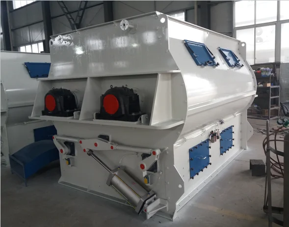 Industrial twin shaft mixer for powder mixing
